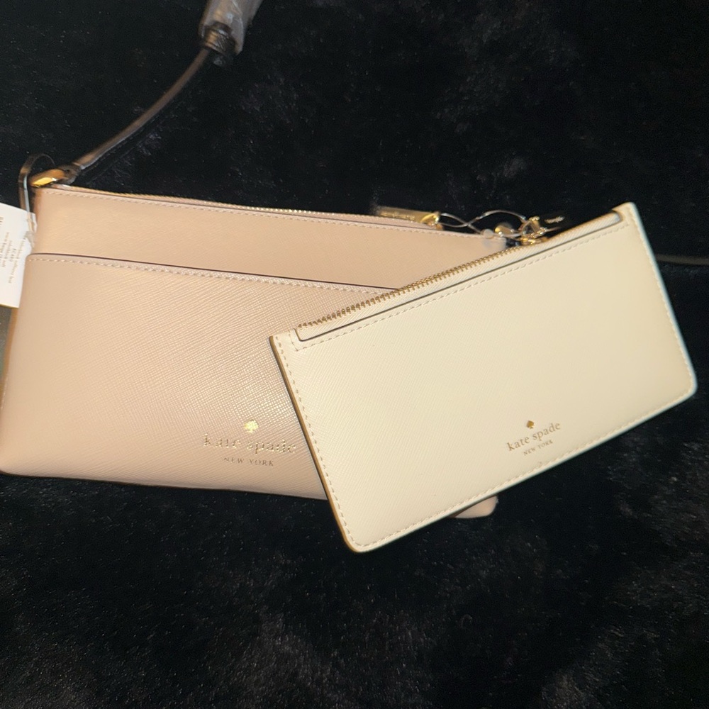 Kate Spade Beige Crossbody Bag and Wallet Set